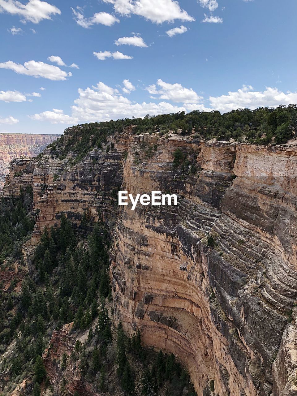 Aerial view of rock formations against sky