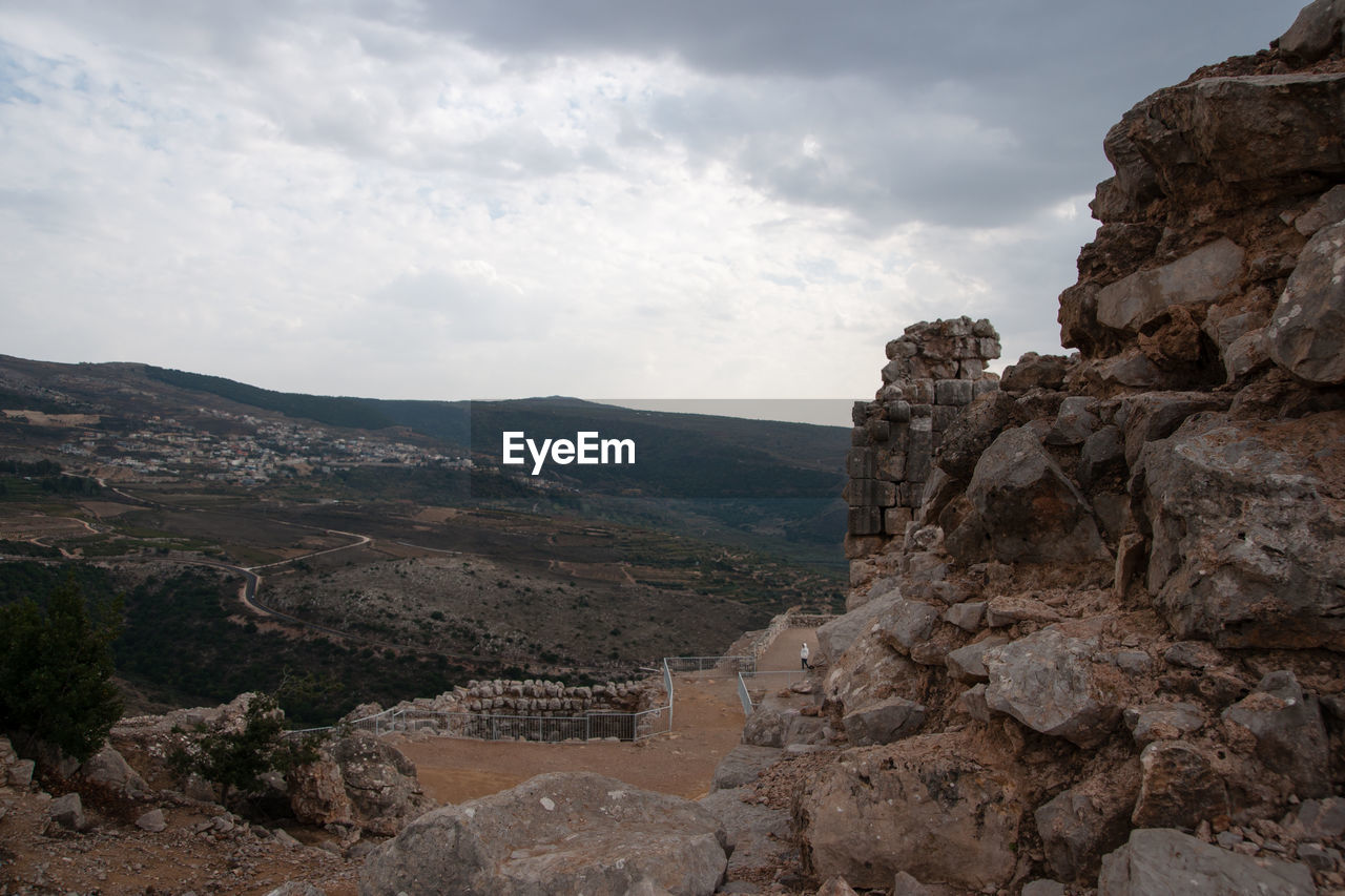 VIEW OF ROCK FORMATIONS AGAINST SKY