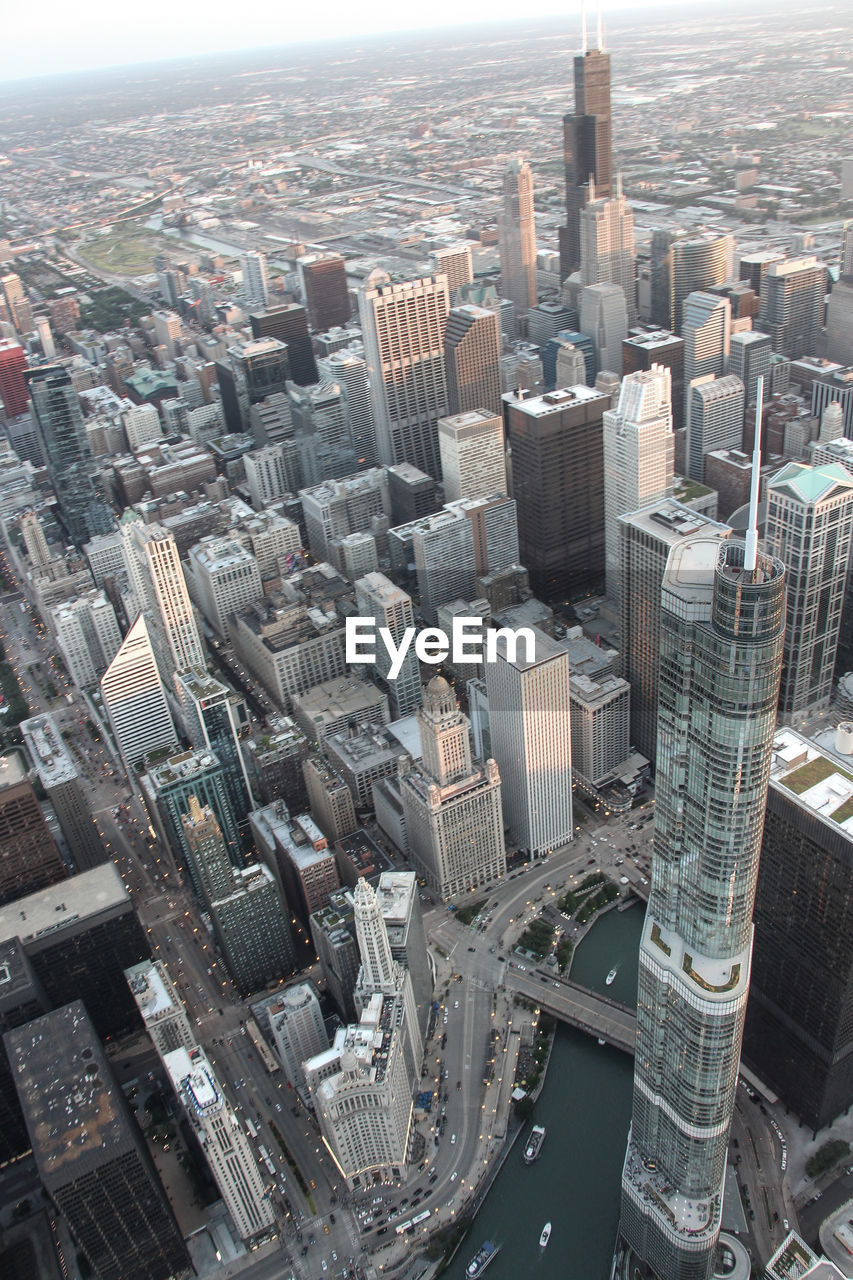 AERIAL VIEW OF MODERN CITY BUILDINGS