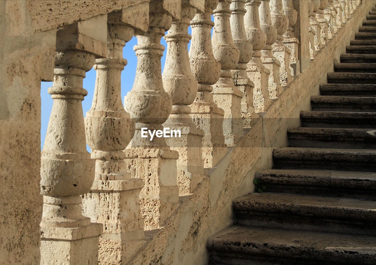 Detail of an ancient staircase in rome