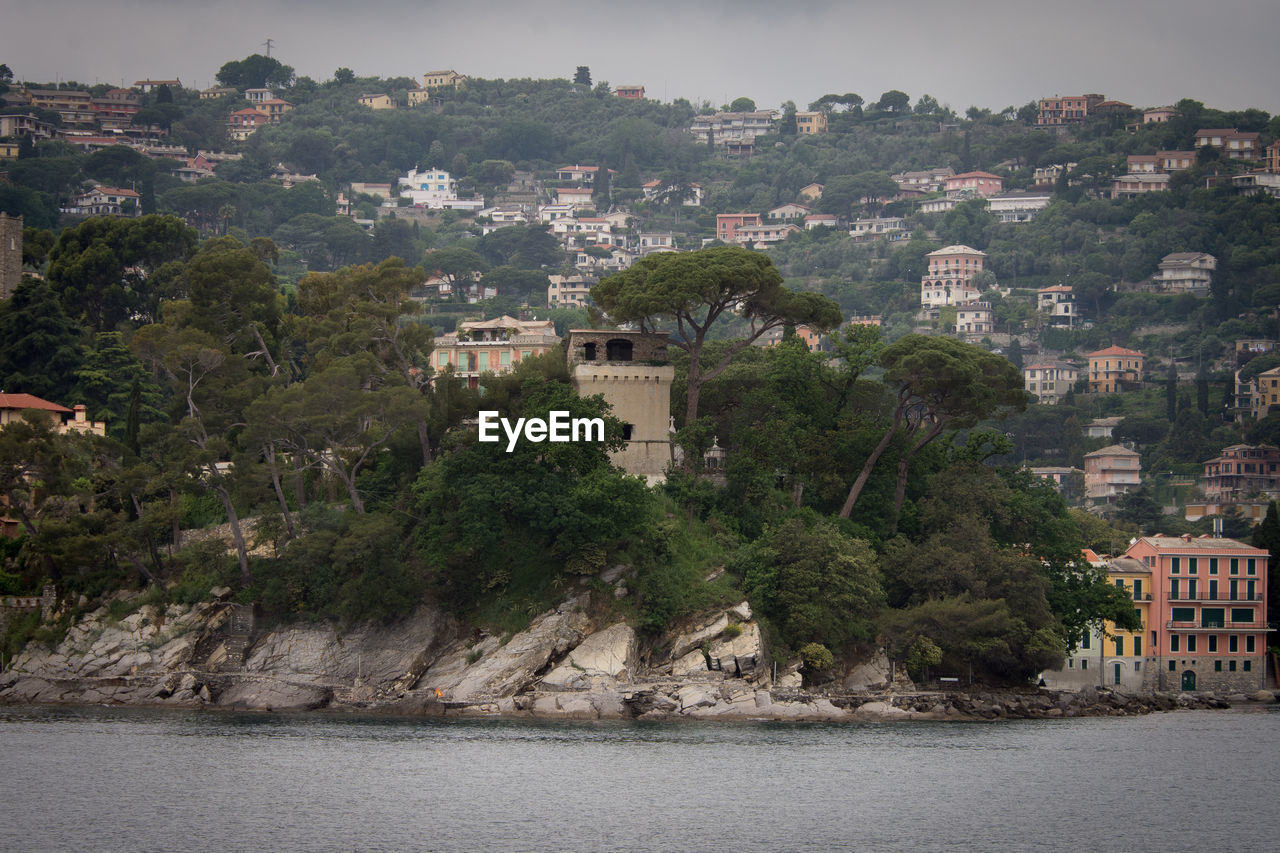 VIEW OF TOWN BY SEA AND BUILDINGS