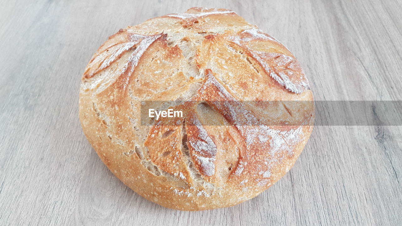 High angle view of bread on table