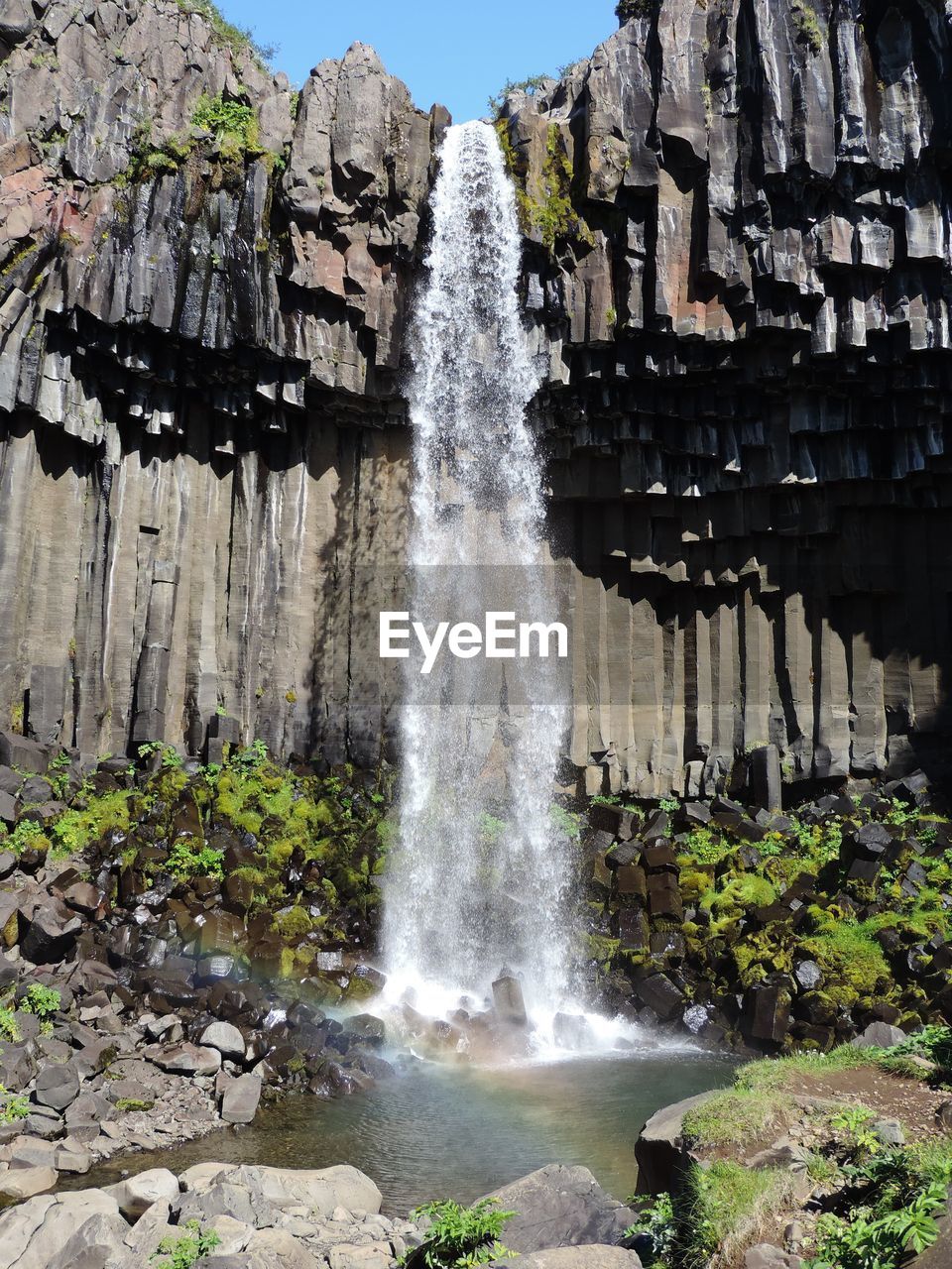 Scenic view of waterfall