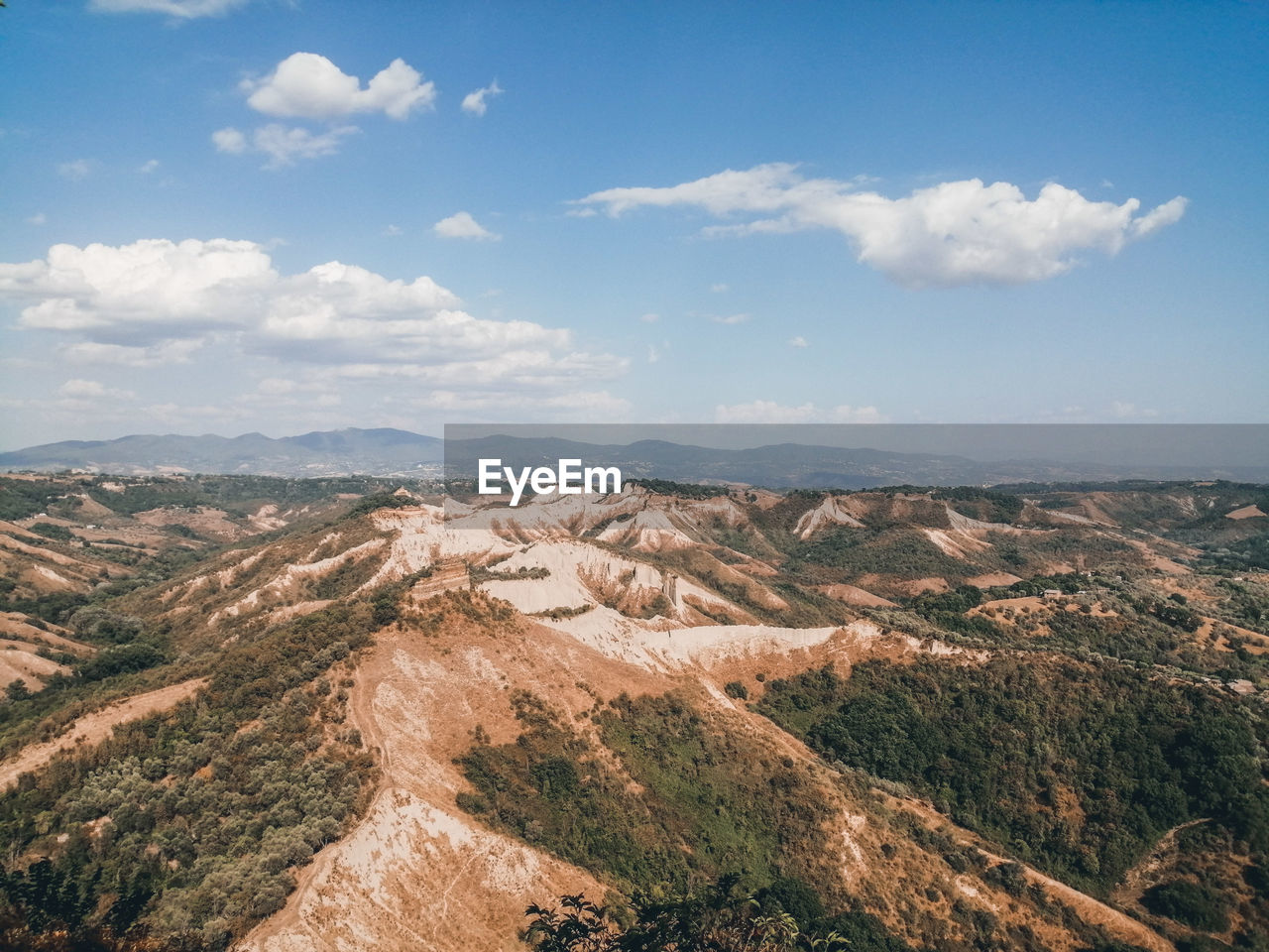 High angle view of landscape against sky