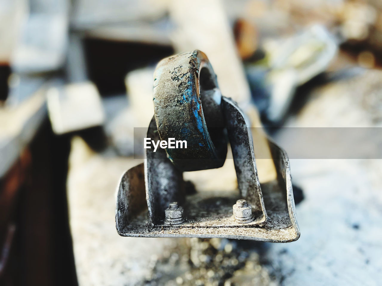 focus on foreground, close-up, iron, metal, no people, blue, day, art, outdoors