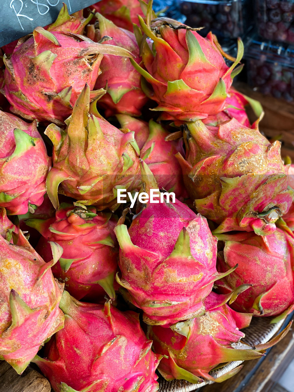 Dragonfruit for sale at farmers market in cape town, south africa
