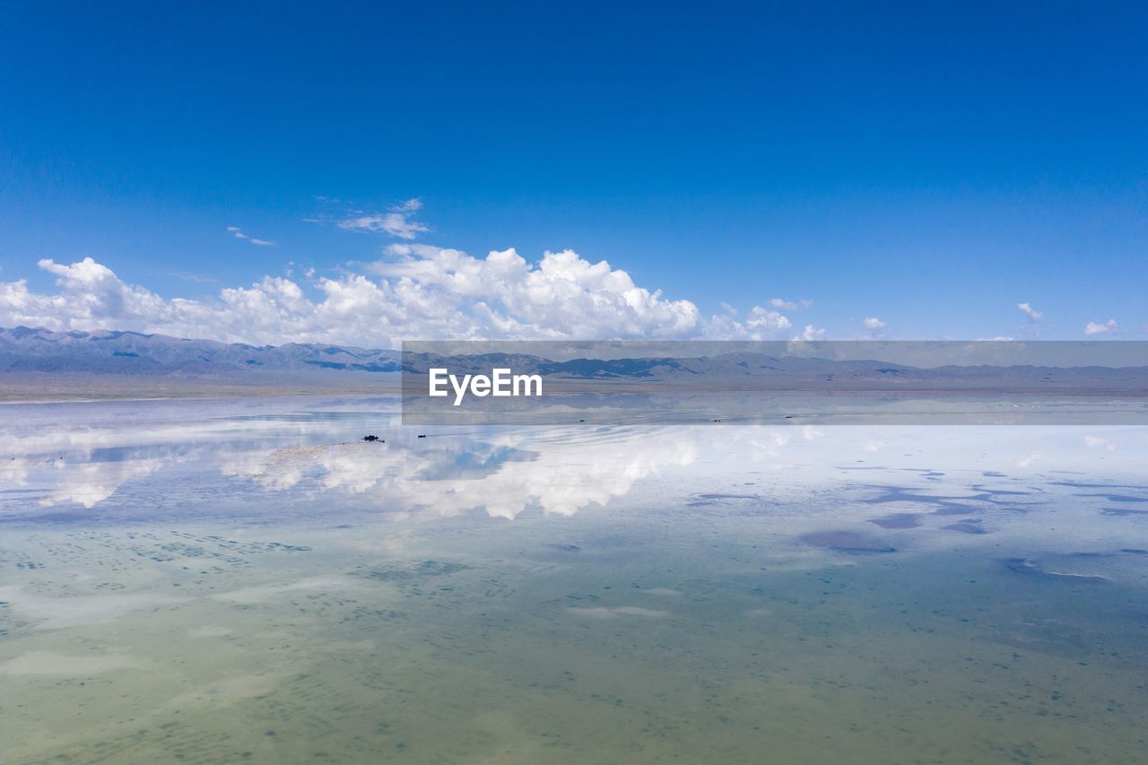 SCENIC VIEW OF BEACH AGAINST BLUE SKY