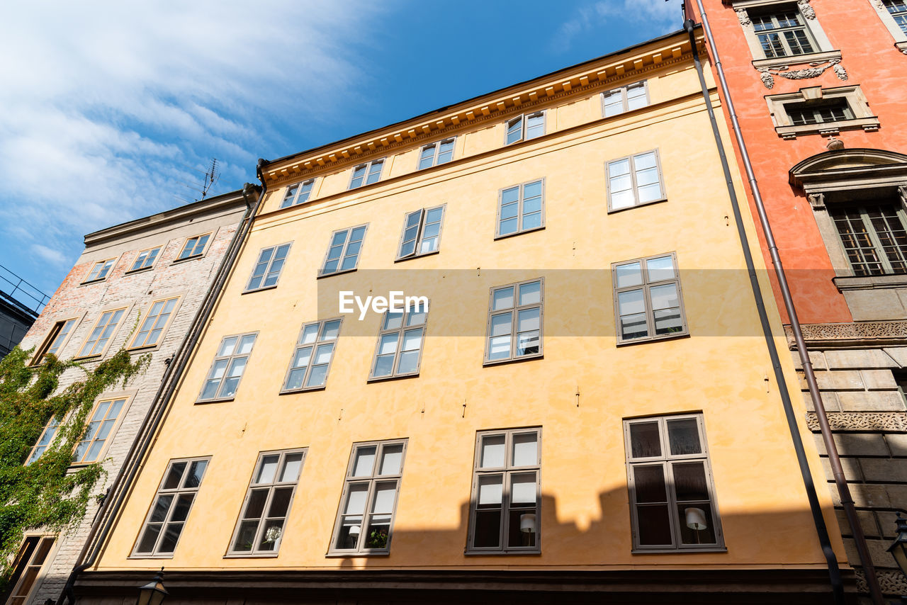 Low angle view of building in gamla stan quarter in stockholm