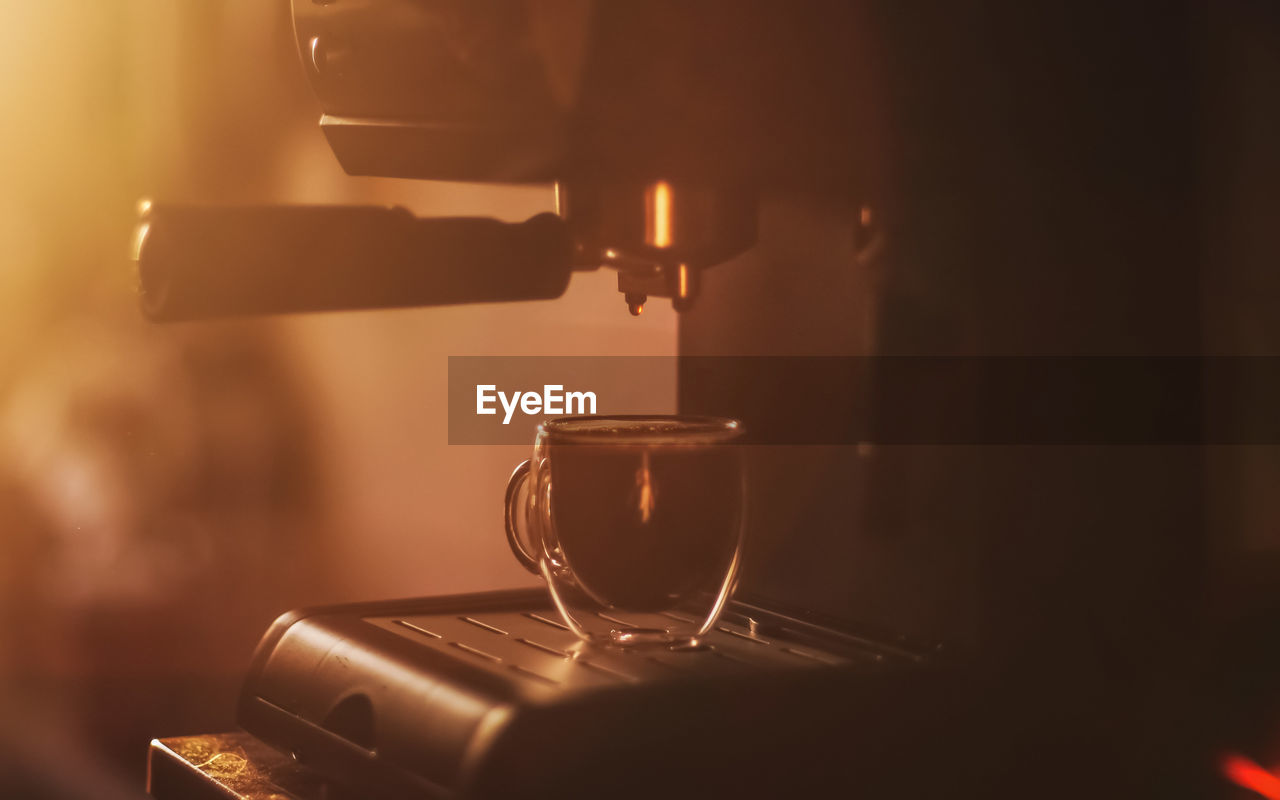 Close-up of coffee maker in kitchen