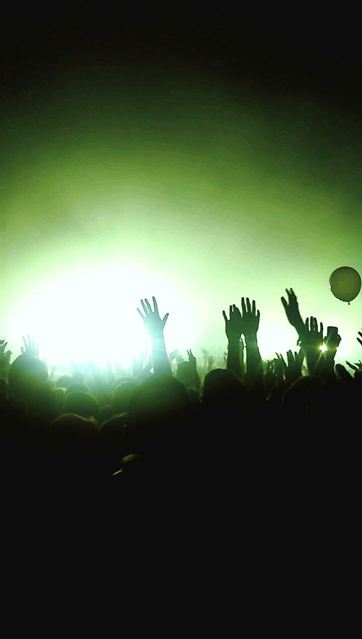 VIEW OF ILLUMINATED STAGE AT CONCERT