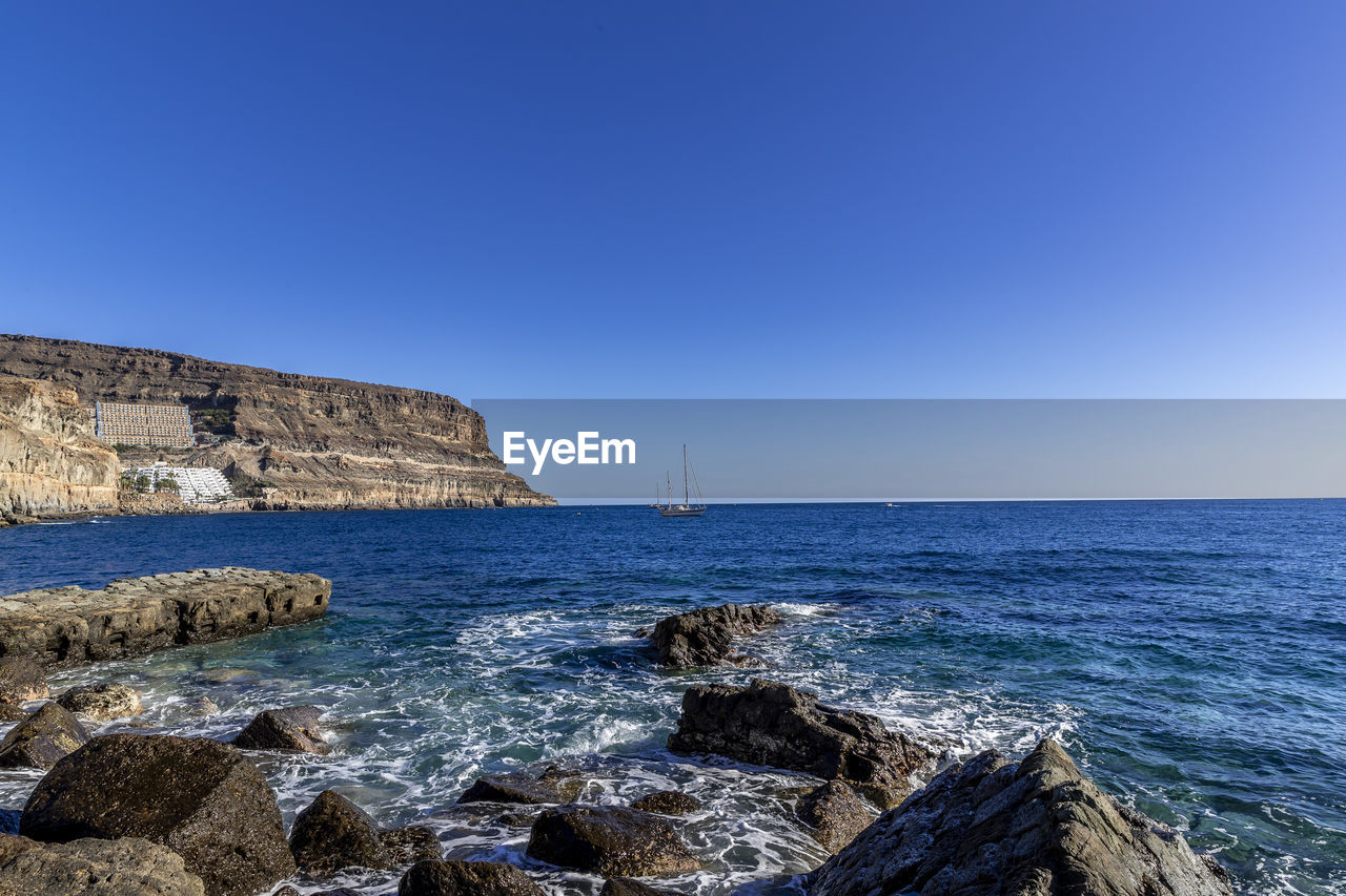 VIEW OF SEA AGAINST CLEAR SKY