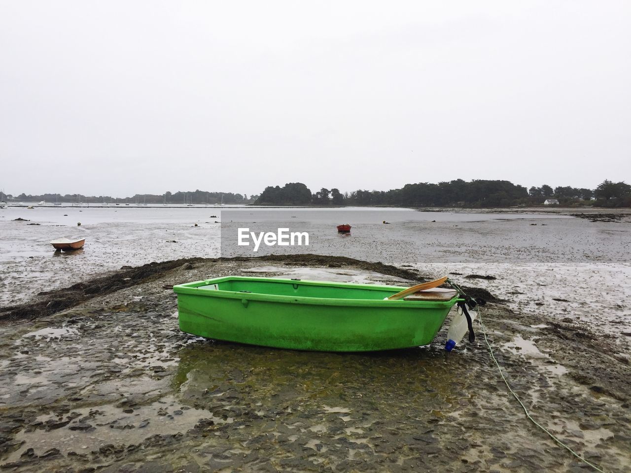 Boats moored in sea