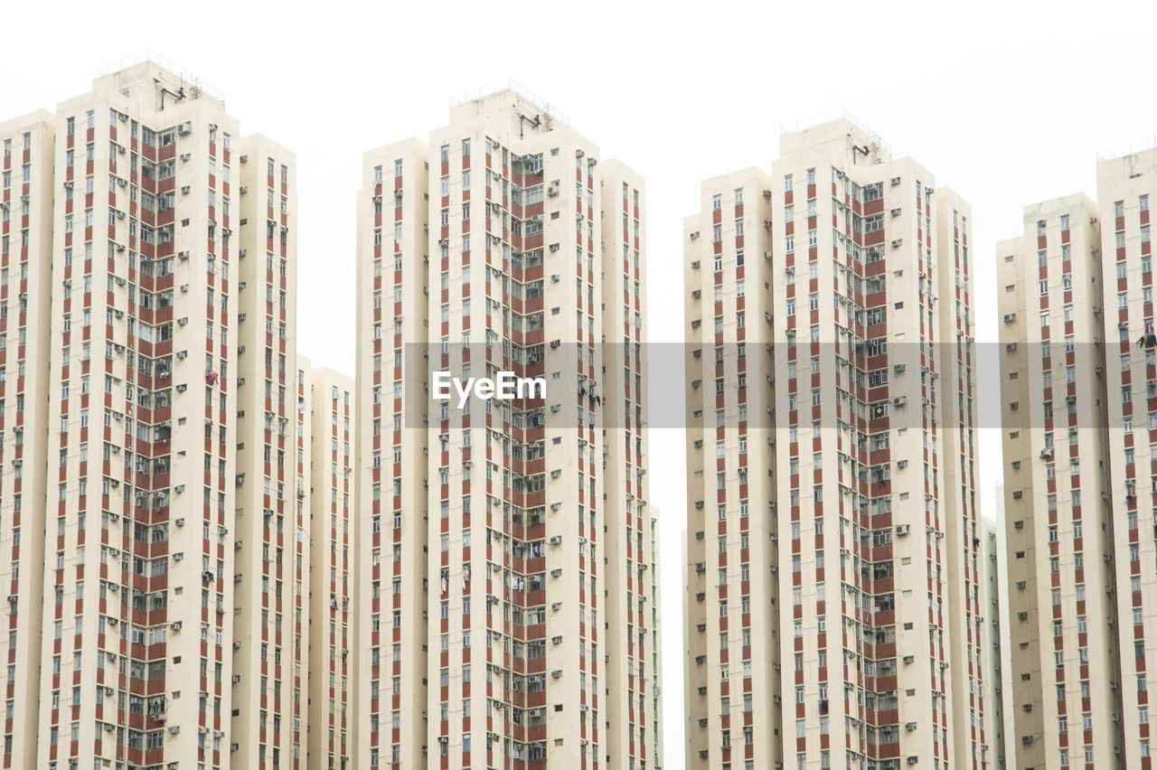 Low angle view of modern residential buildings against sky