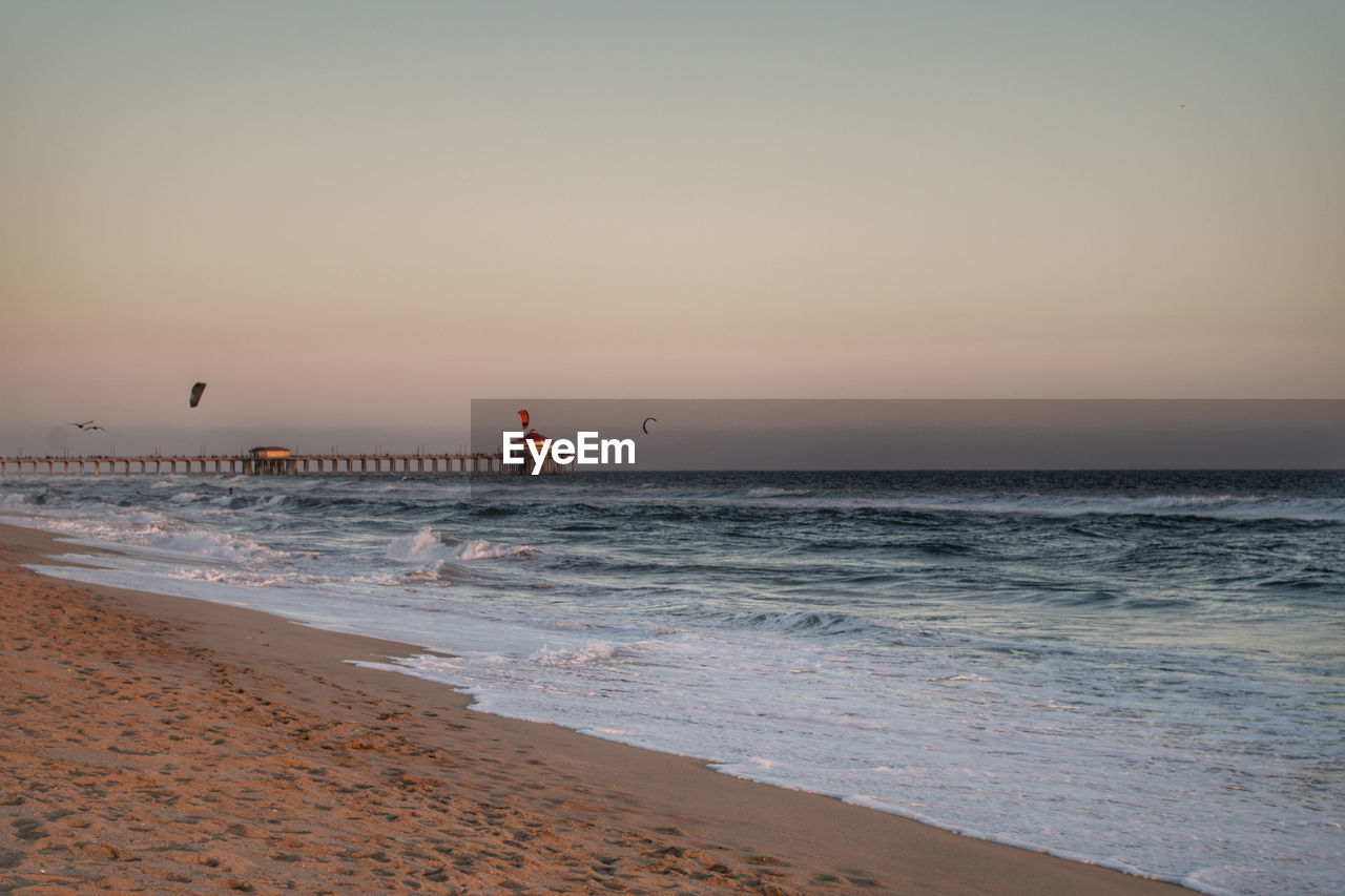 Scenic view of sea during sunset