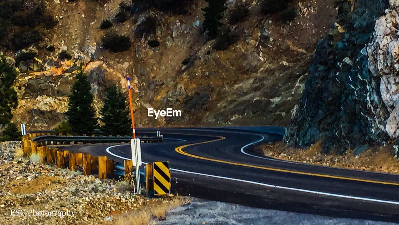 VIEW OF ROAD ON MOUNTAIN