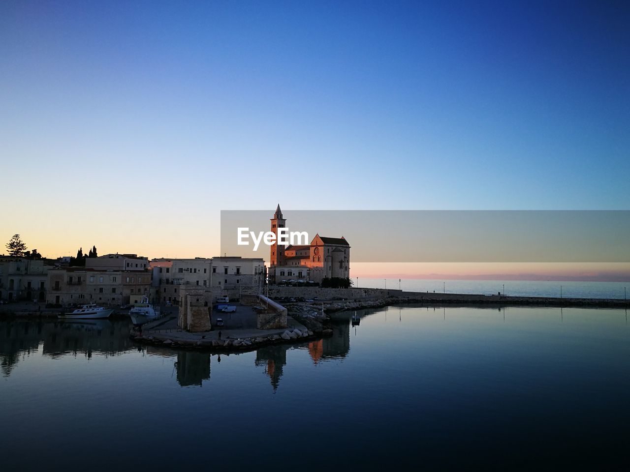 Reflection of buildings in water