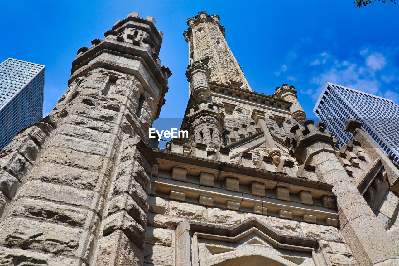 Low angle view of historical building against sky