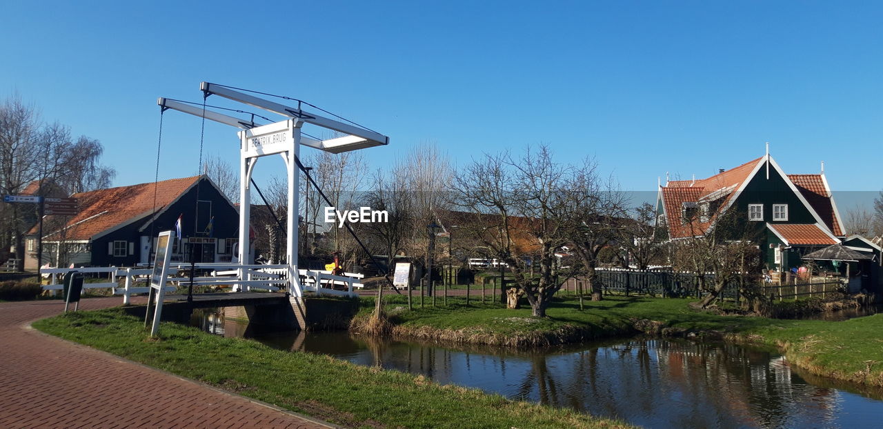 Wooden drawbridge at the island marken in the netherlands