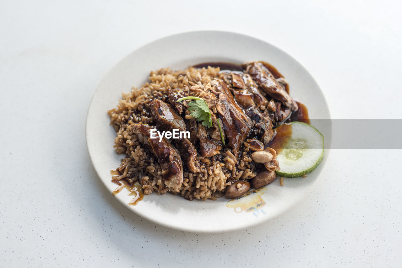 Close-up of meal served in plate