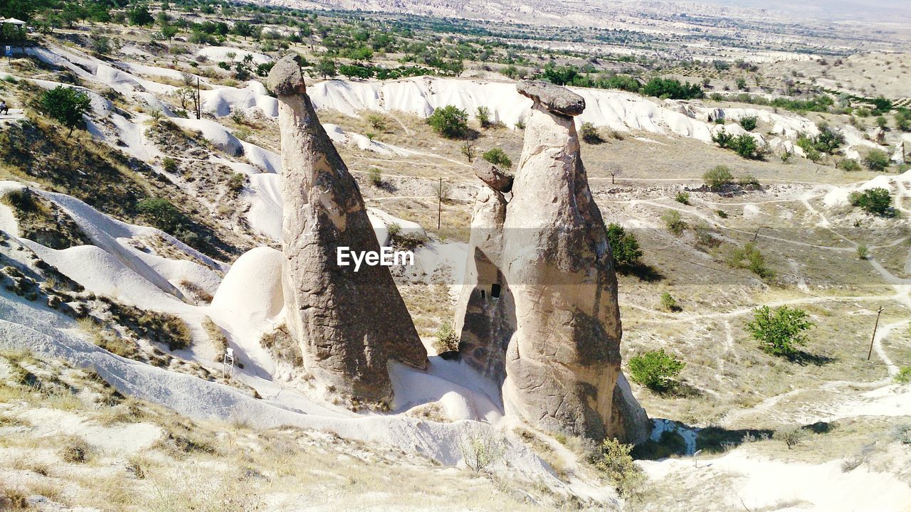 Rock formations on hill