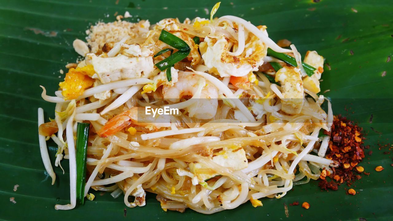 High angle view of meal served in plate