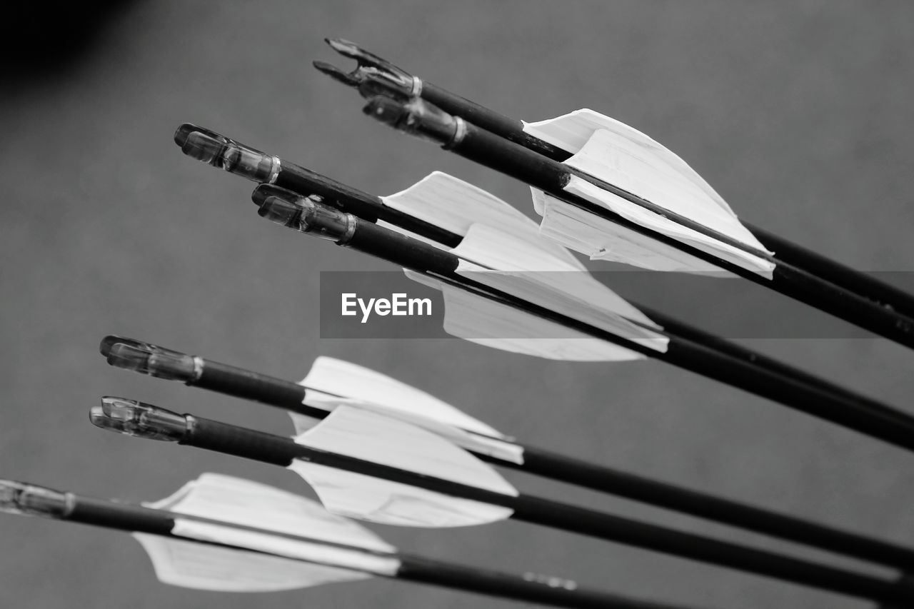 Close-up of arrows