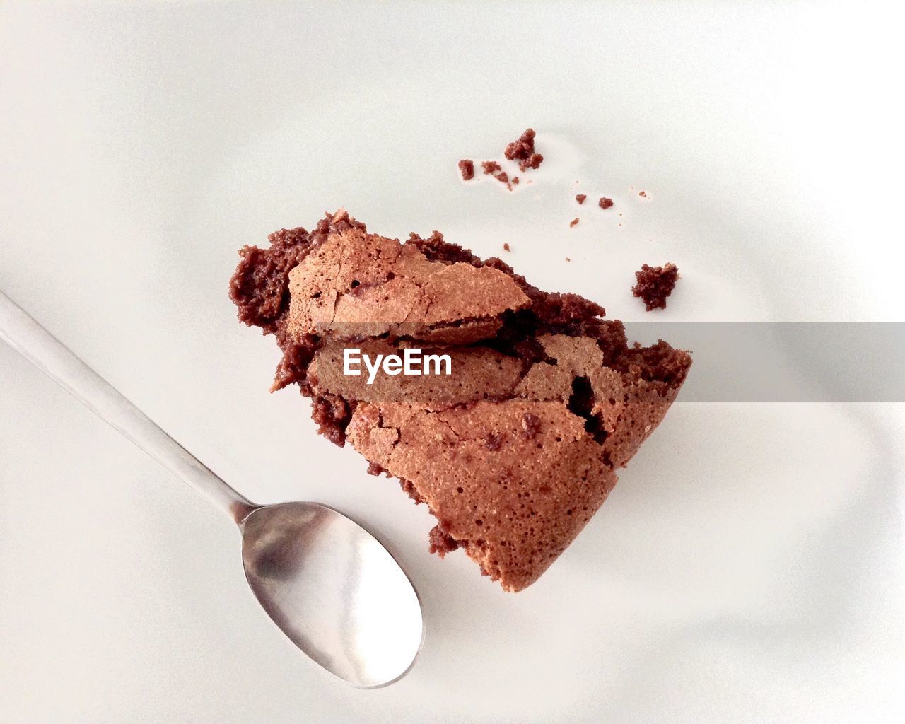 Close-up of chocolate cake with spoon