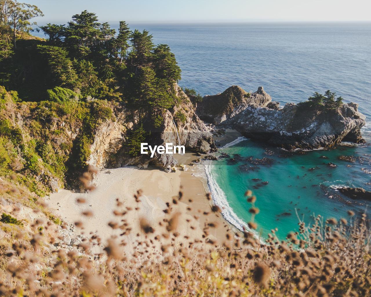 Scenic view of sea against sky at mcway falls