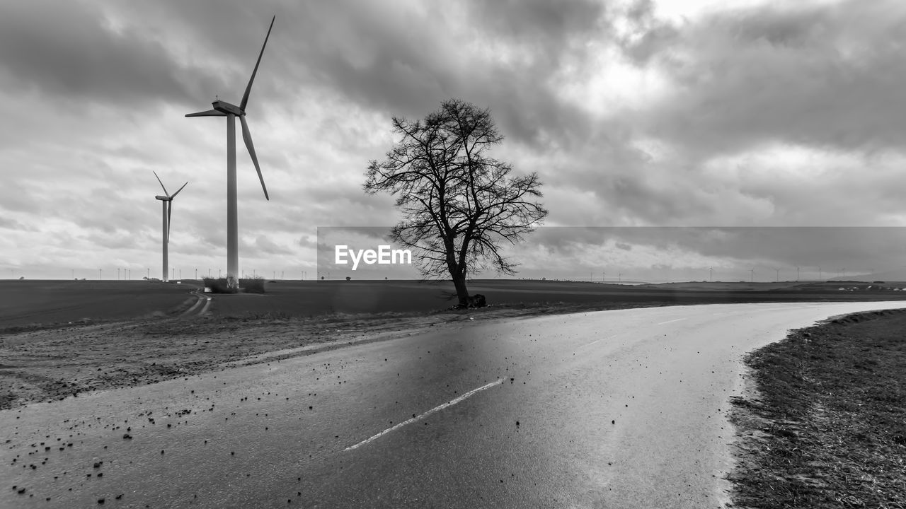 WIND TURBINES ON ROAD LAND