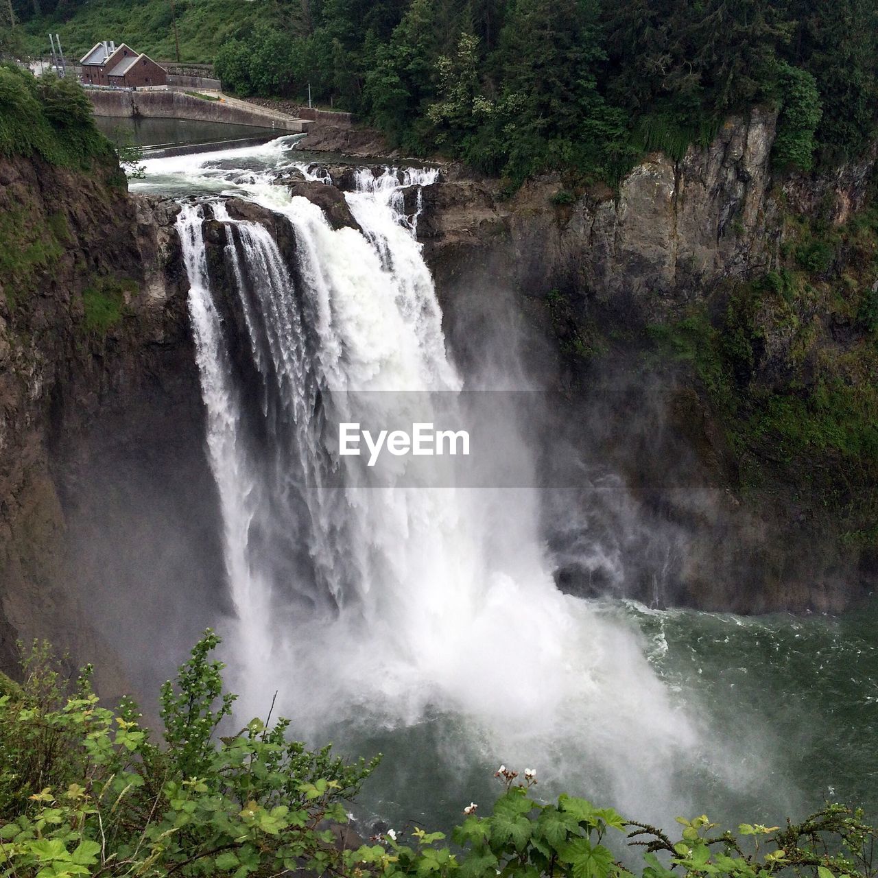 Scenic view of waterfall