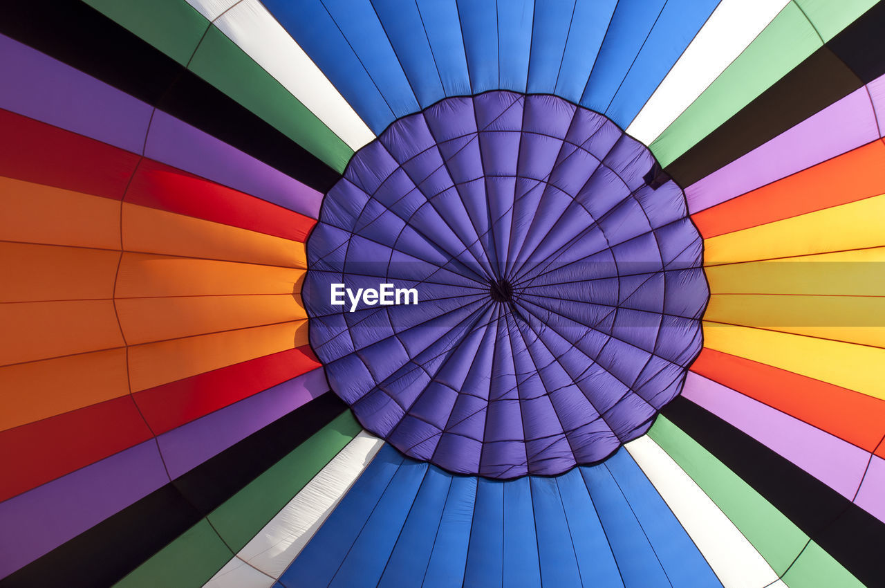 Full frame shot of colorful hot air balloon canvas