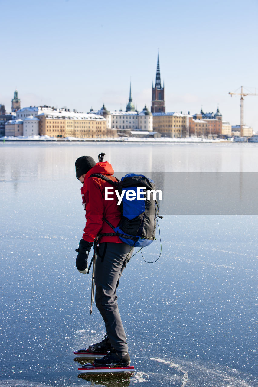 Man ice skating