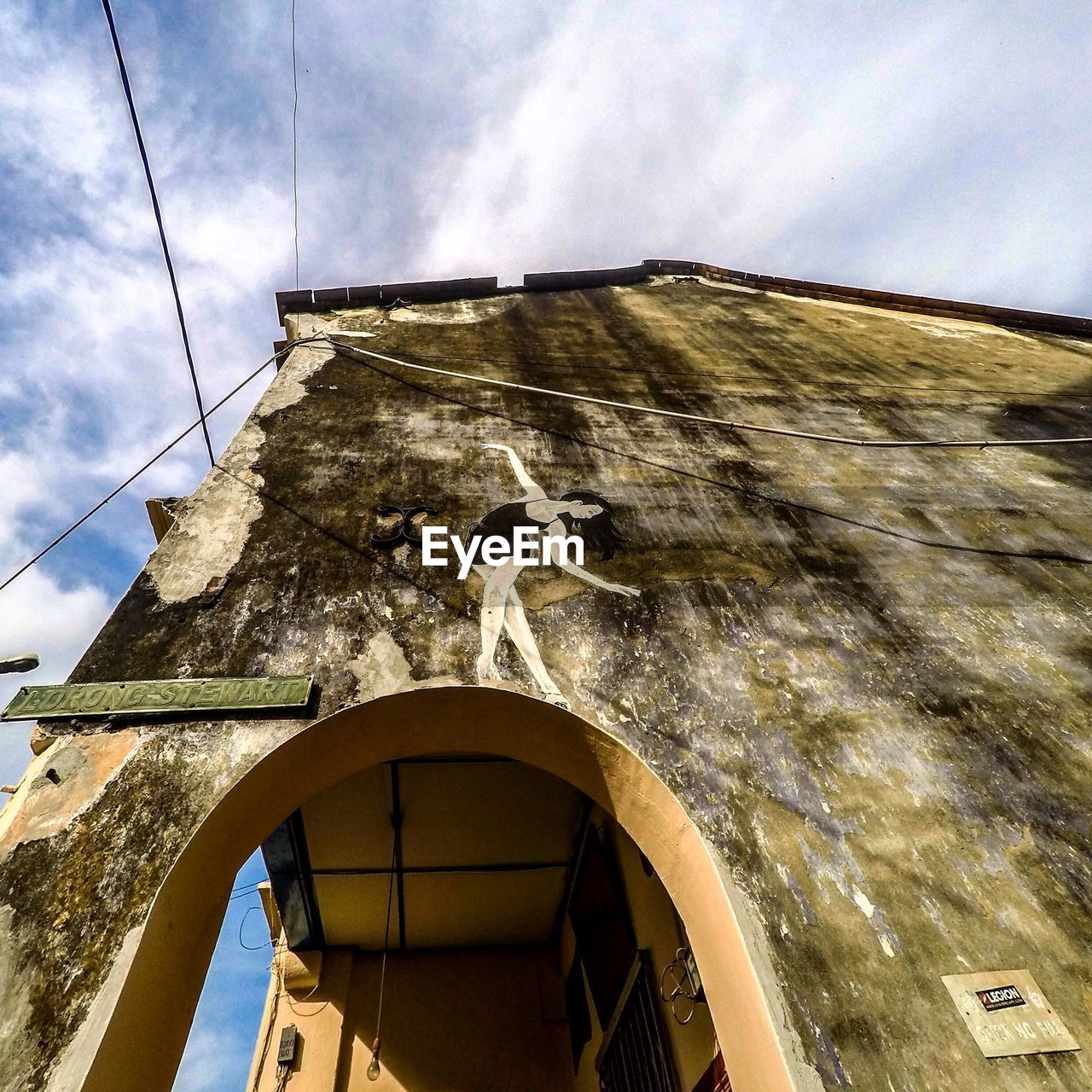 LOW ANGLE VIEW OF HISTORIC TOWER