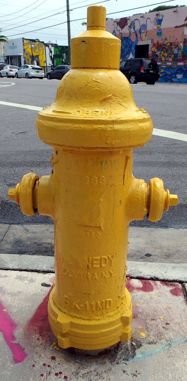 CLOSE-UP OF FIRE HYDRANT ON ROAD