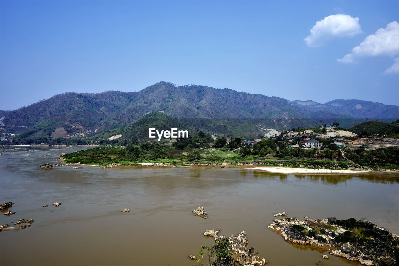 Scenery along the mekong river border thailand - lao people's democratic republic