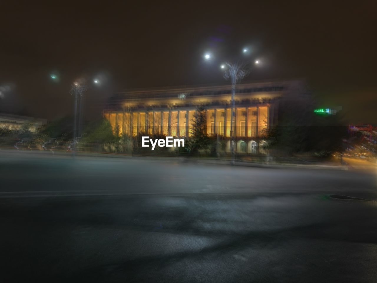 VIEW OF ROAD AT NIGHT