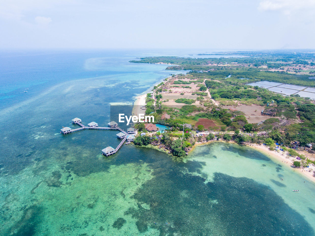 High angle view of sea against sky