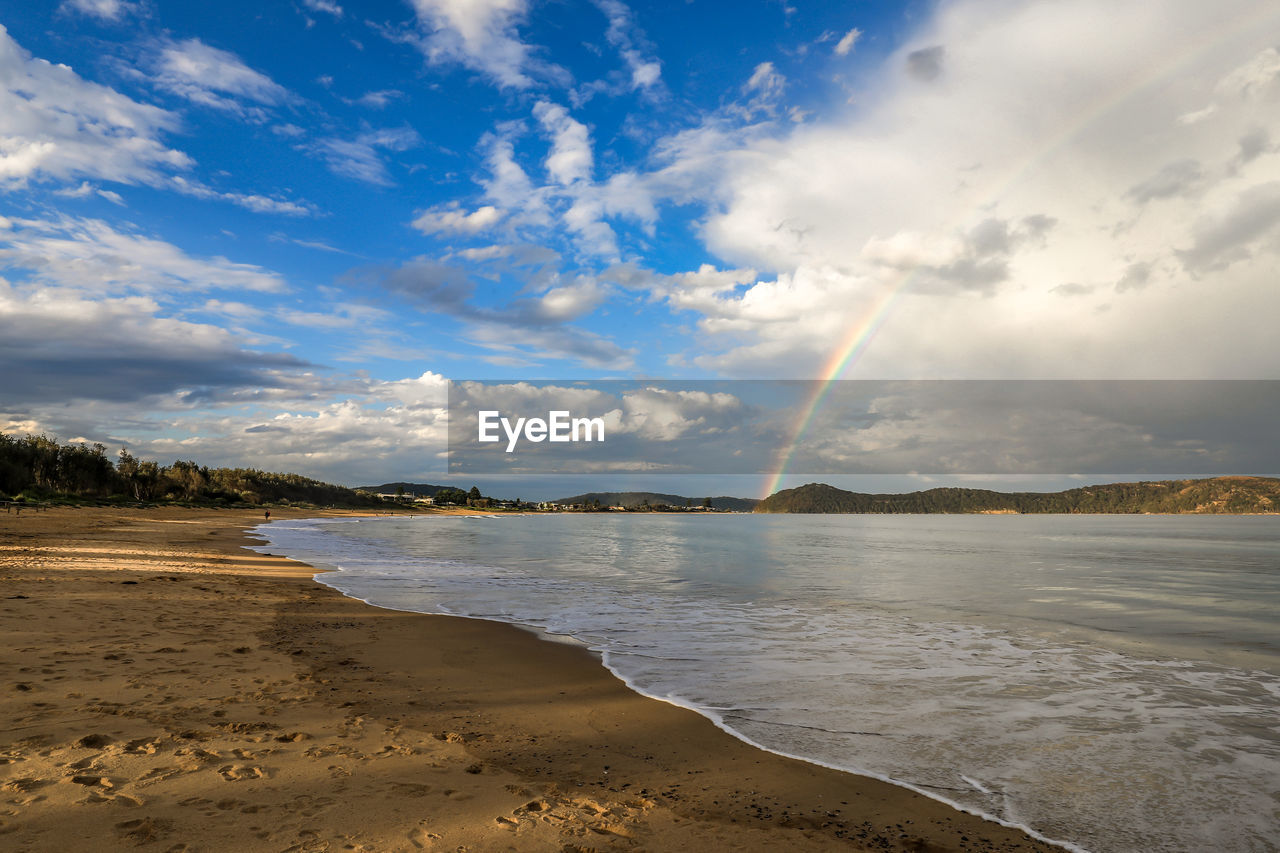 Scenic view of beach against sky