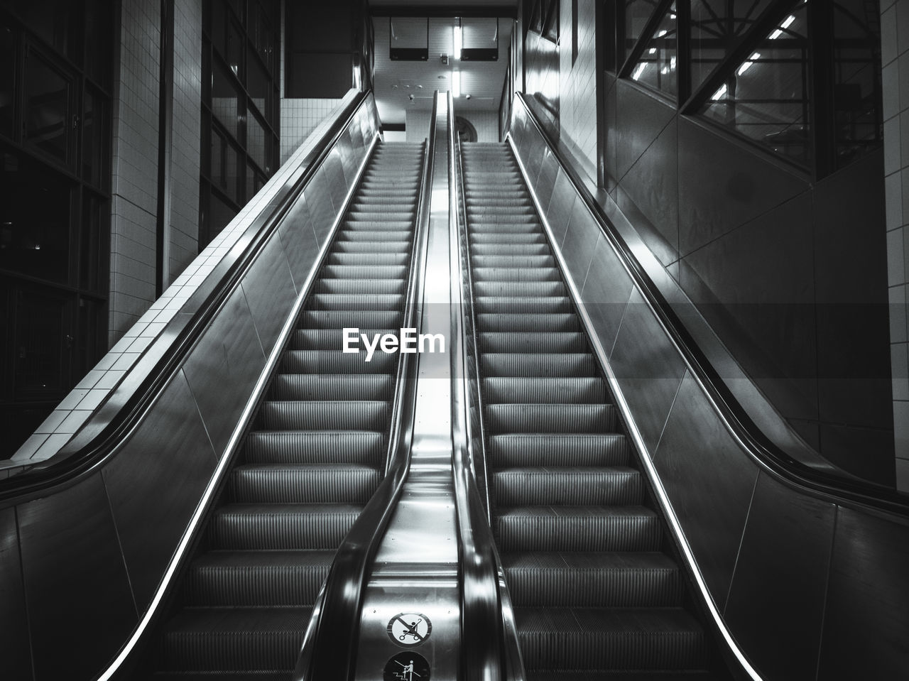 View of escalator in building