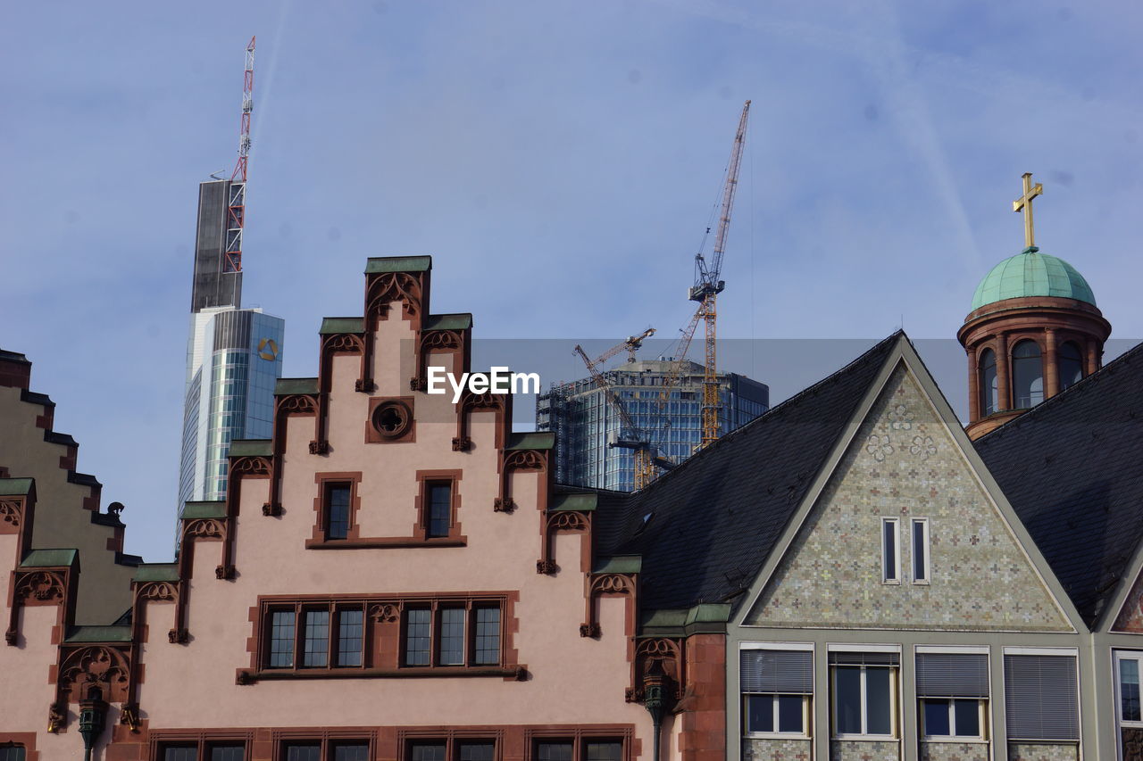 low angle view of buildings against sky