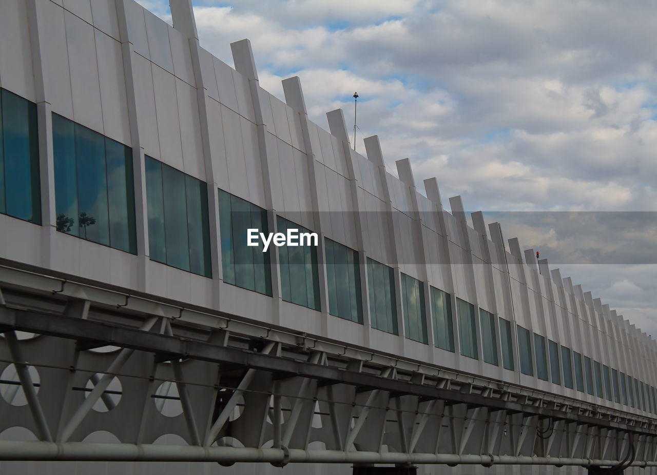 Low angle view of modern building against sky