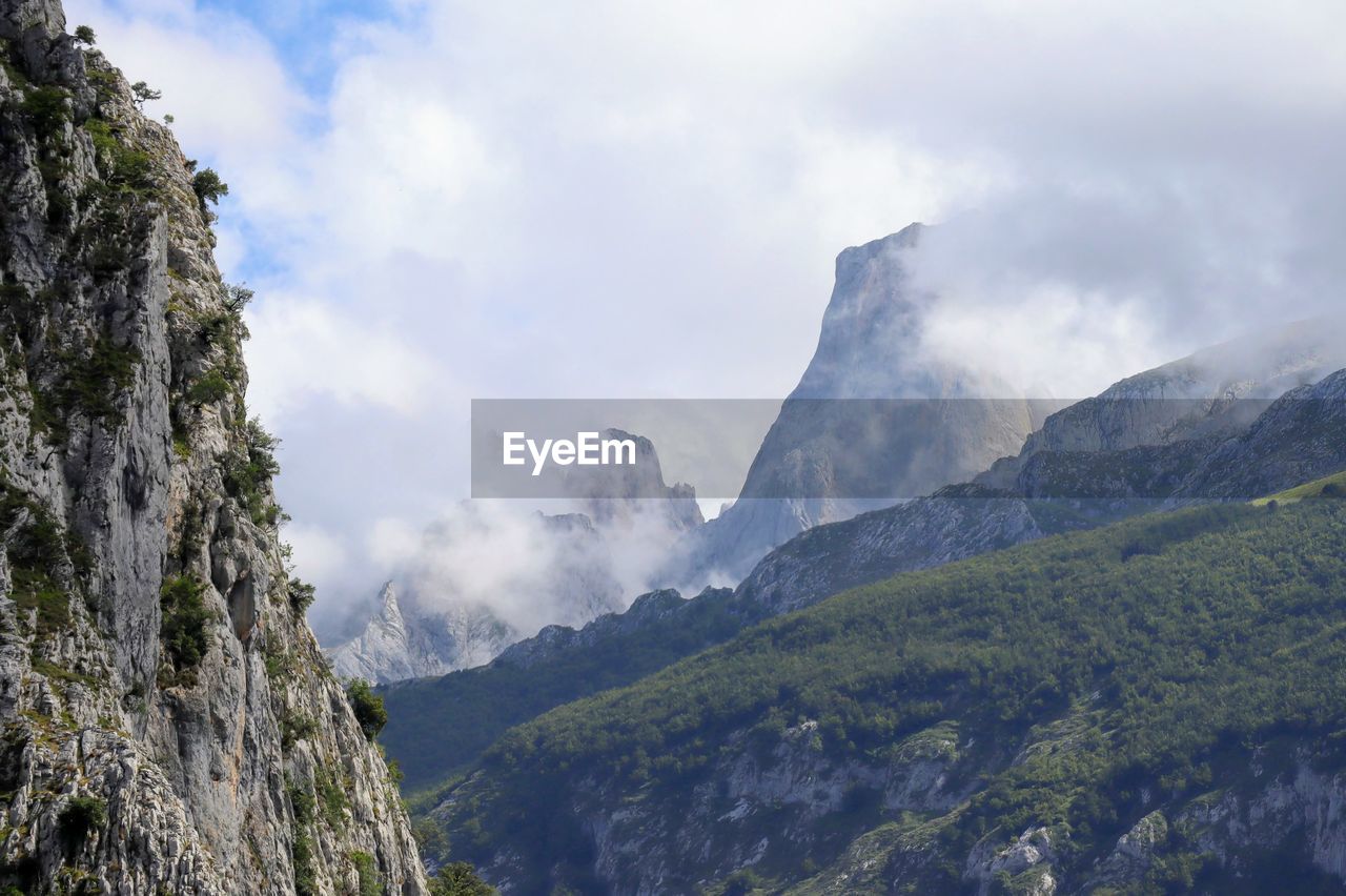 Panoramic view of landscape and mountains against sky