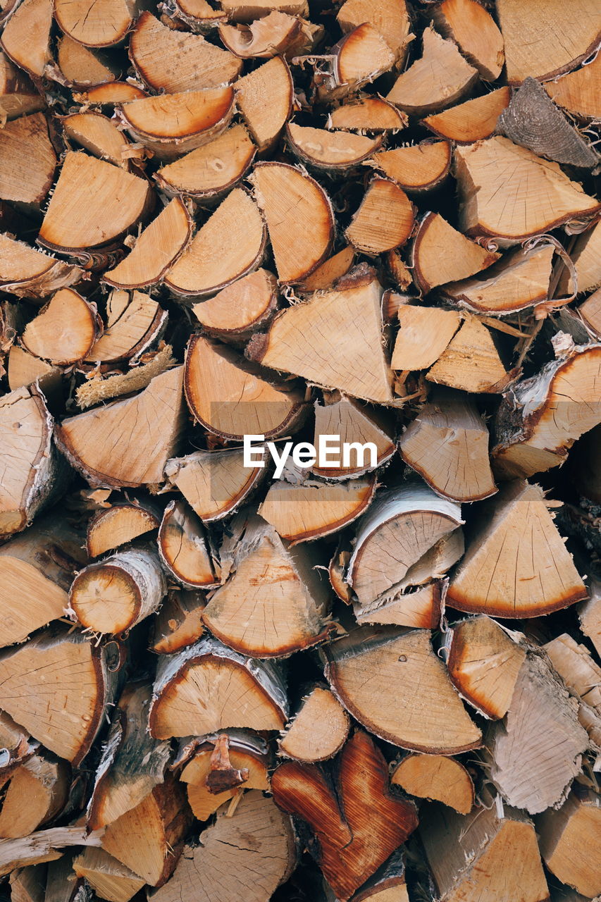 Full frame shot of logs