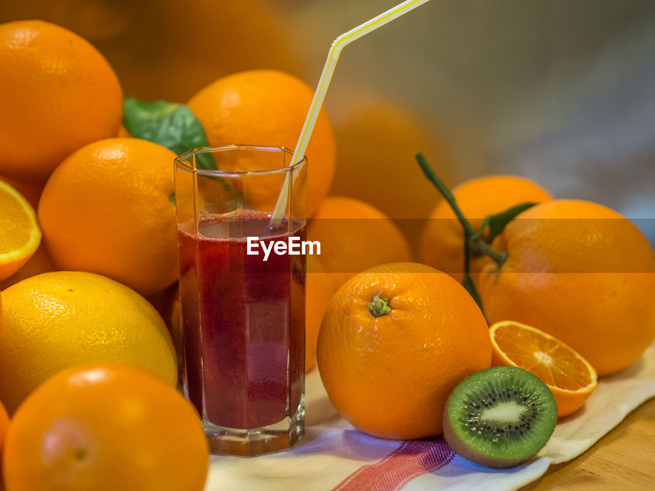 CLOSE-UP OF FRUITS IN GLASS