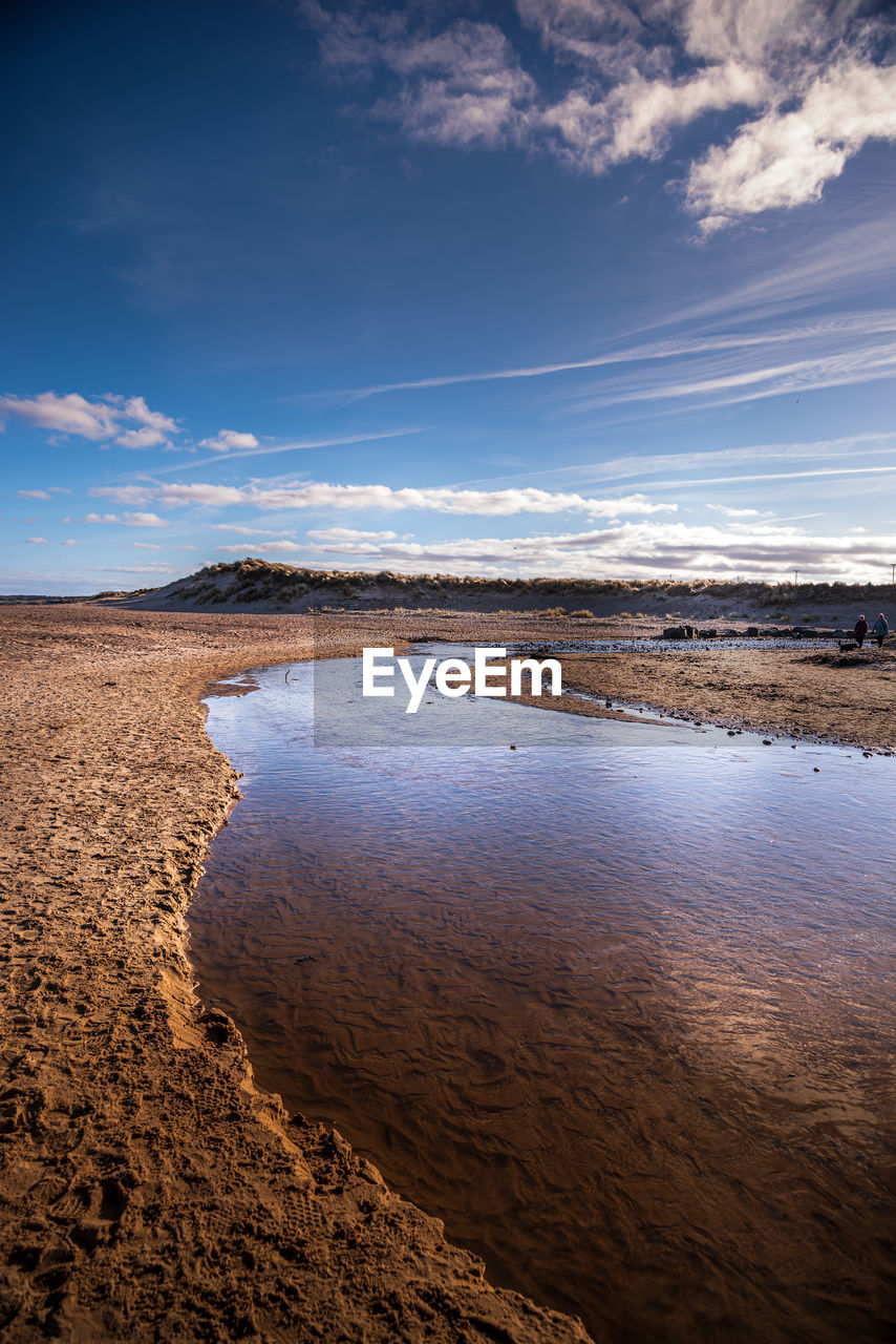 SCENIC VIEW OF BEACH AGAINST BLUE SKY