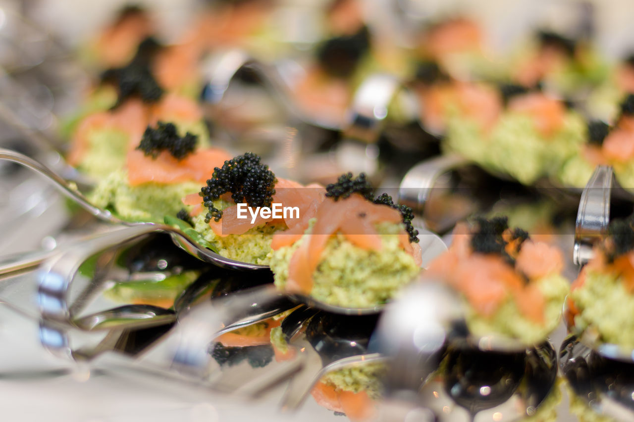 Close-up of food in spoons