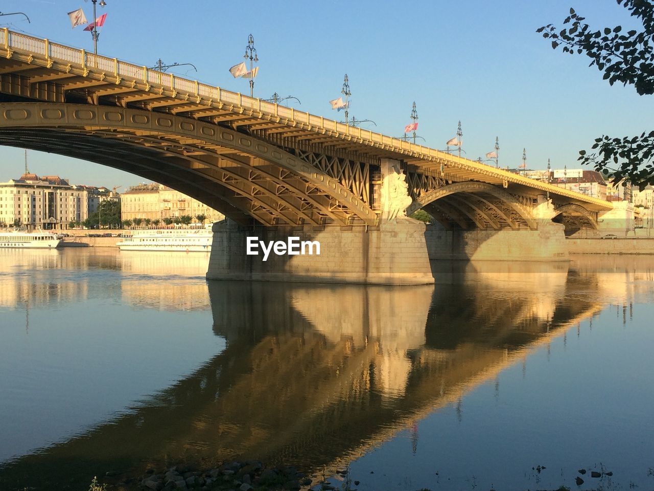 Arch bridge over river