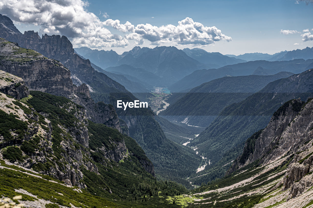 Scenic view of mountains against sky