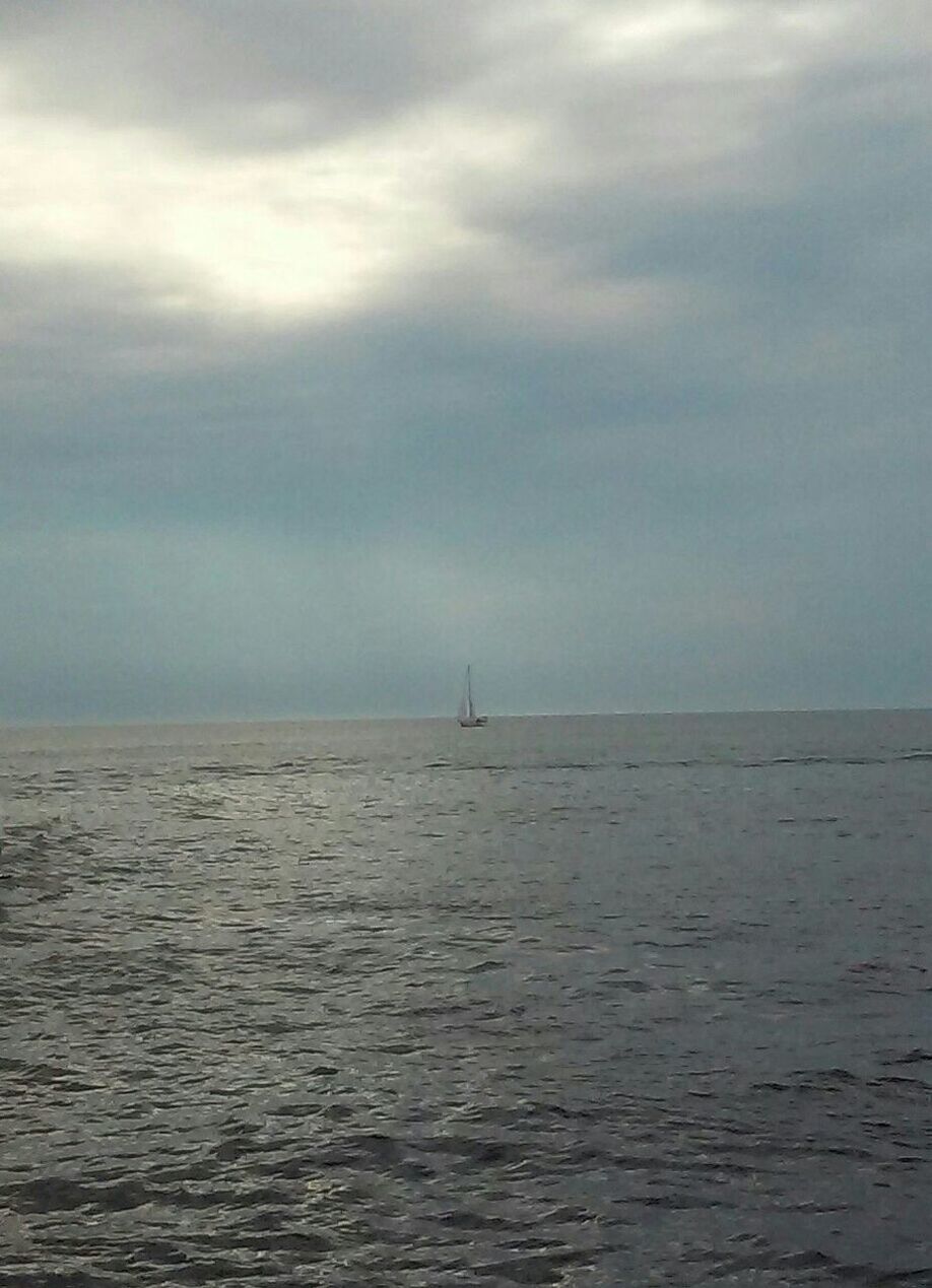 VIEW OF SEA AGAINST CLOUDY SKY