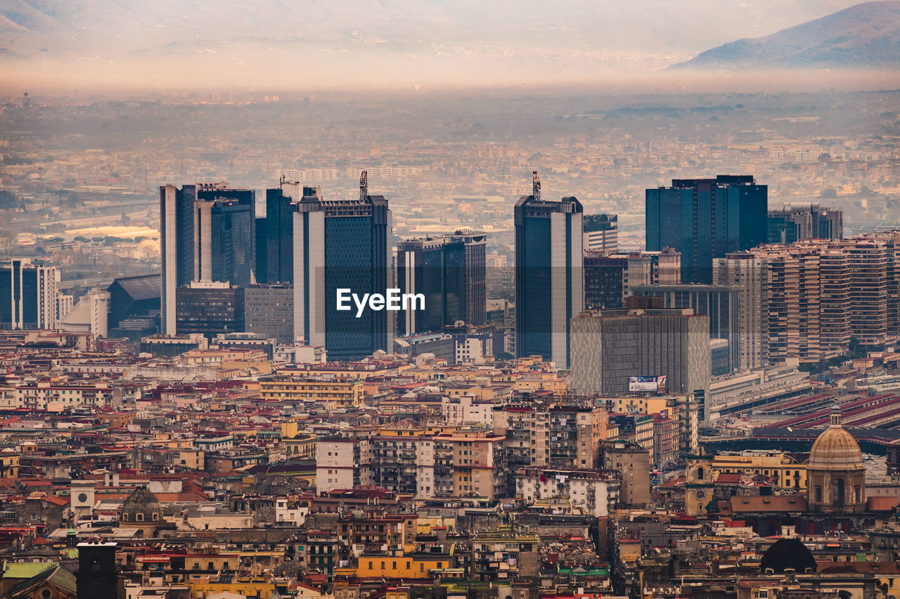 Aerial view of buildings in city